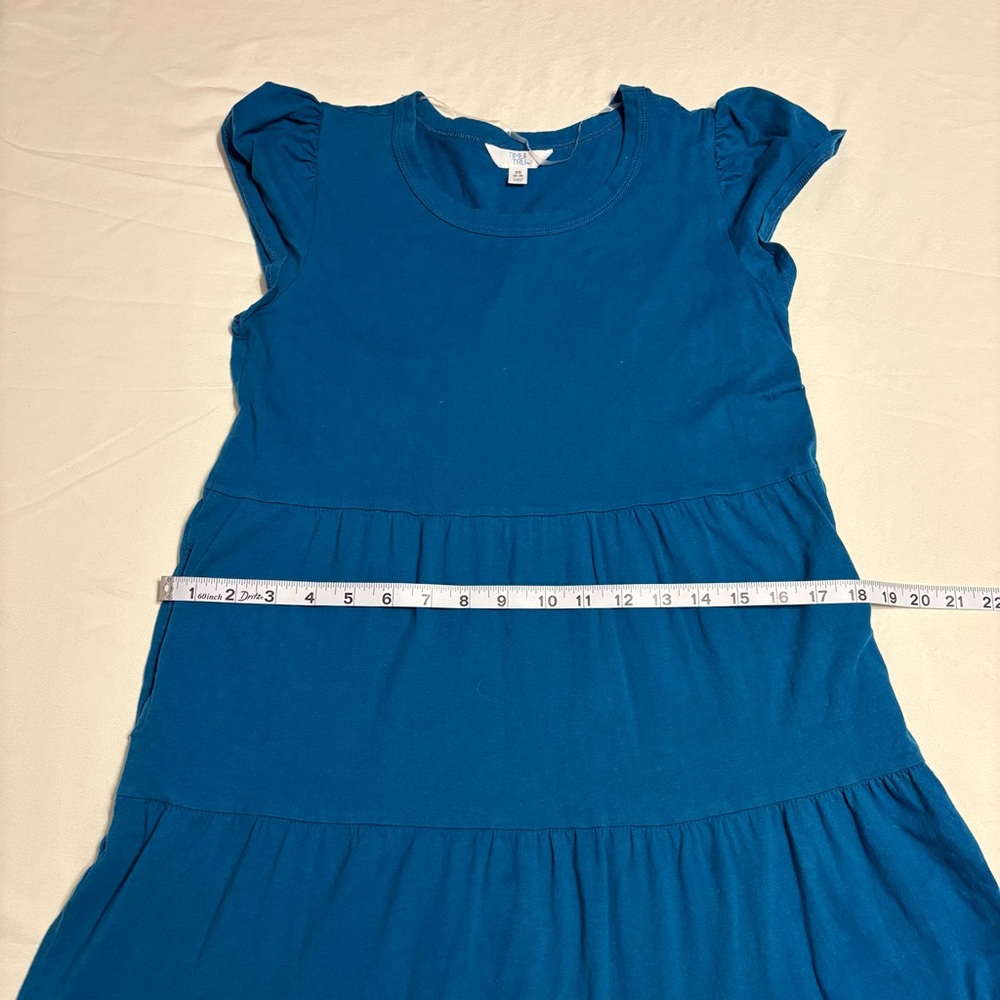 Time and Tru Teal Tiered Dress & Wonder Nation Red Floral Long-Sleeve Dress - Picture 3 of 16